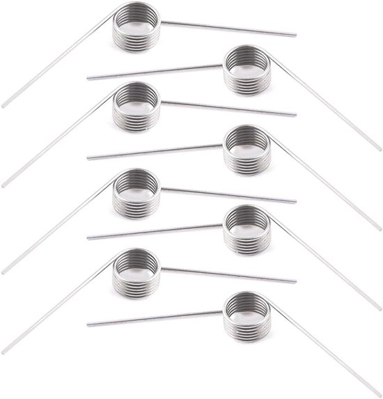0.5mm Wire x 6mm OD Stainless Steel Torsion Springs, Right Handed, 90°V Spring Clamp, Spring Replacement for Equipment Repair and DIY Projects (8PCS) van Boeray