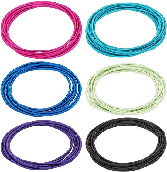 1 box van 48 boogjes - gitaar touw armbanden - memory wire dunne touw kleurrijke stapelbare armbanden 2-1/4 inch staal memory wire armbanden van Pangda