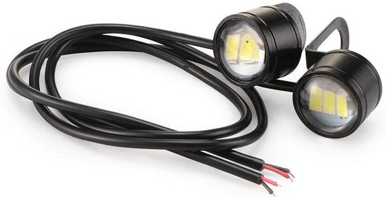 1 Paar 12V 3W LED Eagle Eye Lights - Motorr licht - Waterproof Motorfiets Spiegel Backup Lichten - Wit van Merkloos	