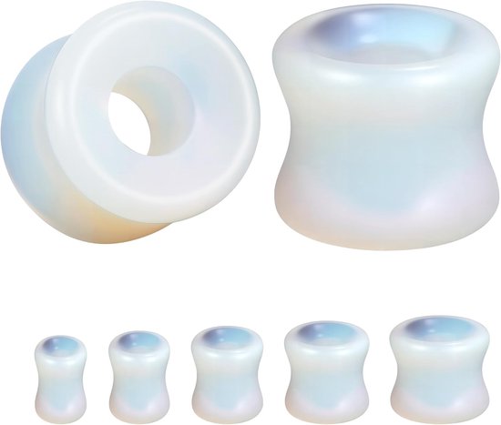 1 Paar Dubbele Uitlopende Natuur Steen Oor Tunnel Stekkers voor Oor, 4G 2G 0G 00G 1/2 "Gauge Oorbellen Piercing Sieraden voor Mannen Vrouwen