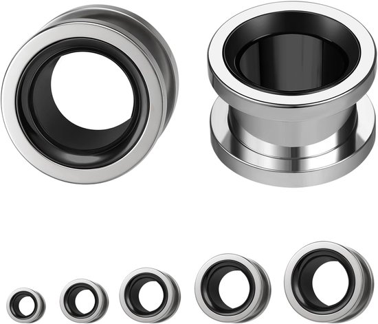 1 Paar Rvs Oor Plug Tunnel, Tunnel Gauge voor Oor 6/8/10/12/14MM, Mix Kleuren Oren Expander Body Piercing Sieraden voor Vrouwen Mannen