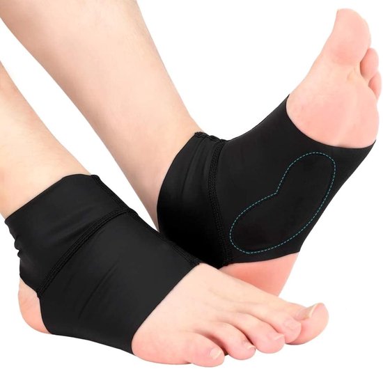 1 Pair Flat Feet Arch Support Sleeves - Ankle Brace - Plantar Fasciitis Gel Pads - Compression Arch Support Brace - Pain Relief van Merkloos	