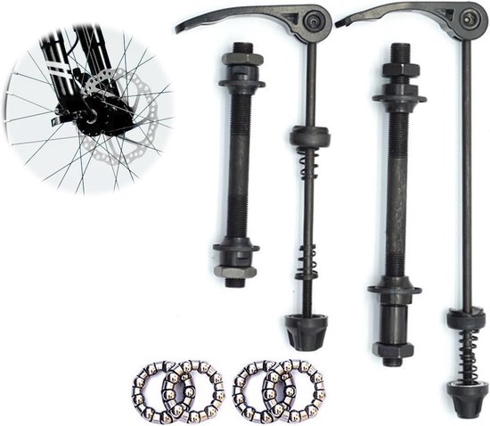 1 Pair Quick Release voor Fiets - Voorvoorwiel Thru-Axle en Achterwiel - Geschikt voor 20 22 24 26 28 Inch Fietsen van Merkloos	