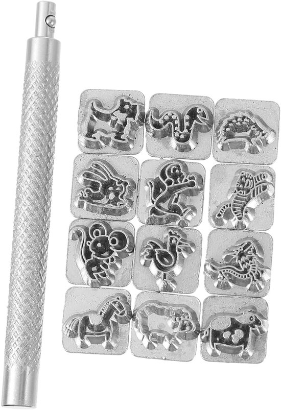 1 Set 12 Zodiac Prints Metalen Stempel Kit - Craft Tool - Lederen Leathercraft Stempelen Tool - Voor Diy Embossing - Lederen Stempelen Punch - Sieraden Gereedschap Maken - Gereedschap Zinklegering Chinese van Merkloos	
