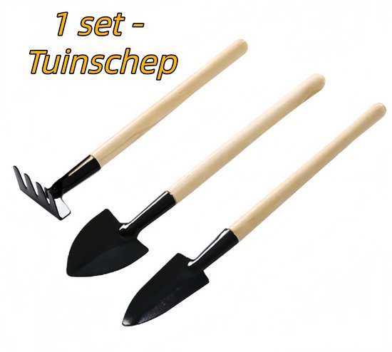 1 set - Tuinschep - Geschikt voor tuinen, terrassen, kamerplanten en meer - Tuingereedschapset (klein) - Set van 3 stuks - Afbeelding Kleur van Merkloos	