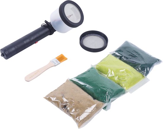 1 Set Vlokmachine Grasapplicator Flock Bevlokkingsset Mini Vlok Statische Gras Applicator Voor Zandtafel van Merkloos	