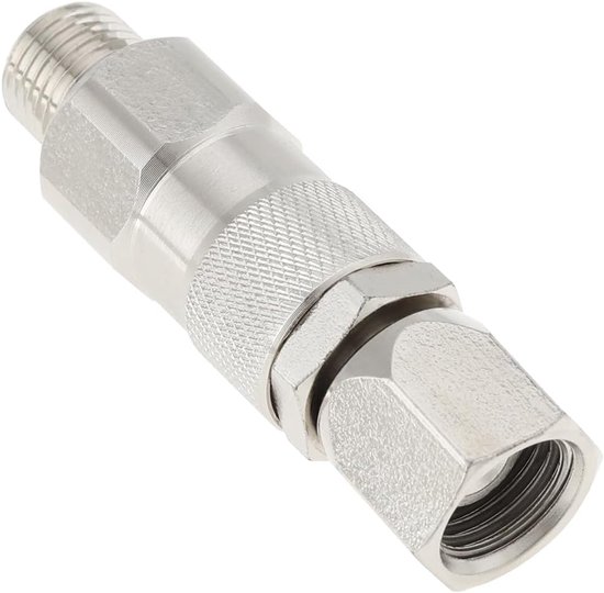 1 ST Draaibare Joint Hoge Druk 1/4 Inch Mannelijke - 1/4 Inch Vrouwelijke Hogedrukreiniger Draaigewricht 66.2x16.9mm voor Airless Sproeiers Slang Connector Rvs Spuitpistool Swivel Joint