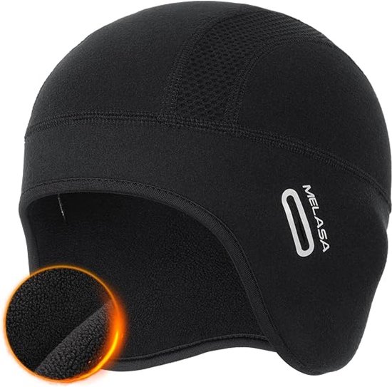 1 stuk - Fietshelm binnenhoed - Motorhelm onderhoed - Winddichte sporthoed voor onder helm - Winter voering voor fietshelm - Past op fietshelm, skihelm en berghelm - Zwart