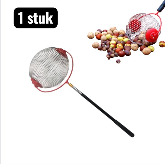 1 stuk - Fruitplukkers - Fruit en Noten Rapen Roller - Handmatige Opraper voor Appels， Walnoten en Kastanjes， Vermijd Buigen met deze Snelvullende Oogsthelper - Rood van Merkloos	