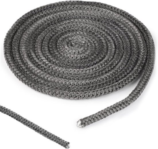 1 stuk Ø 8 mm x 2,5 m afdichting voor houtkachel, afdichtsnoer voor pelletkachels van glasvezel, afdichtsnoer vuurvast, voor deuren van open haarden voor kachels, open haarden, kachels, ketels