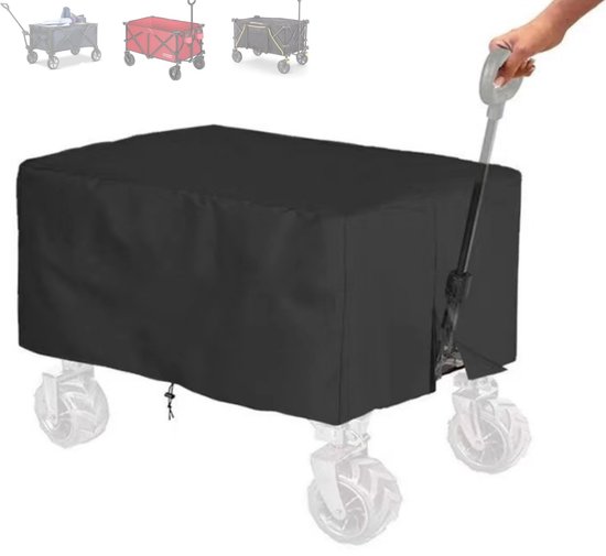 1 stuk - Opvouwbare hoes voor tuinkarren - 210D Oxford-doek - waterdicht - 96 cm x 56 cm x 51 cm - zwart van Merkloos	