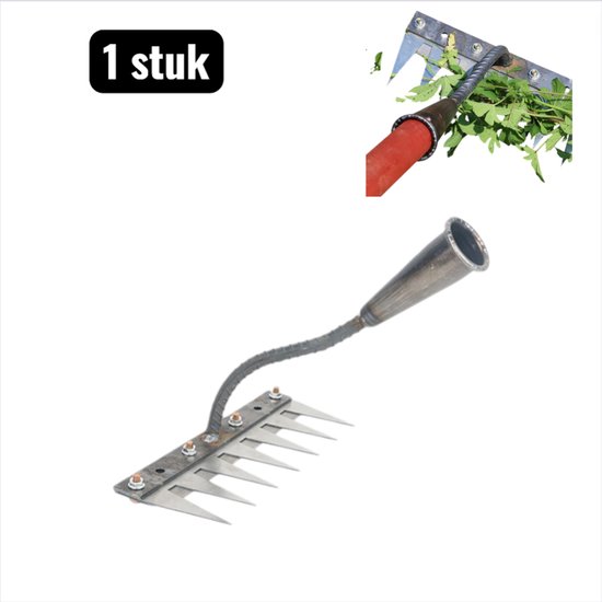 1 stuk - Tuingereedschapset - Harken - Onkruidhark - Verwijderbare Onkruid Hark - Multifunctionele Steel Gras Hark - Ontginnings Hark voor Tuinieren met Verwisselbare Koppen - Zilver van Merkloos	