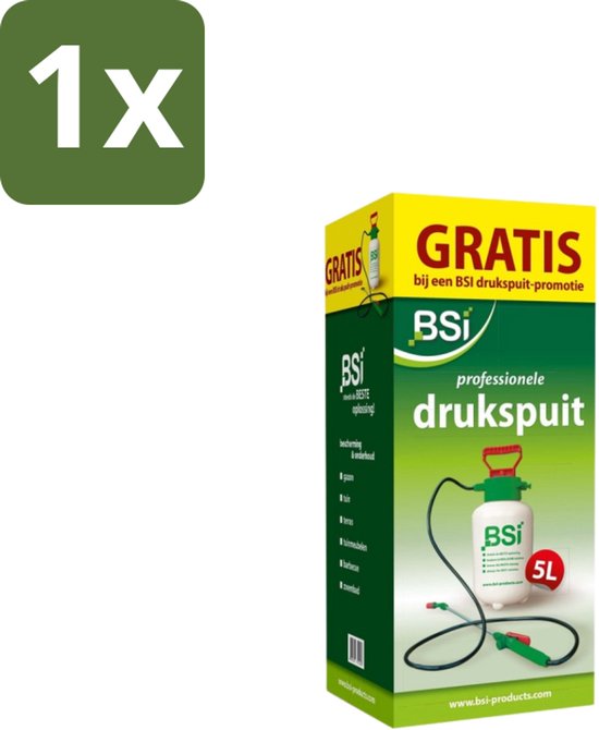 1 x BSI – Drukspuit – Wit/Groen – 5 L - Drukspuit 5 L - Tuinonderhoud - Reiniging - Tuinmeubelen - Terras van Merkloos	