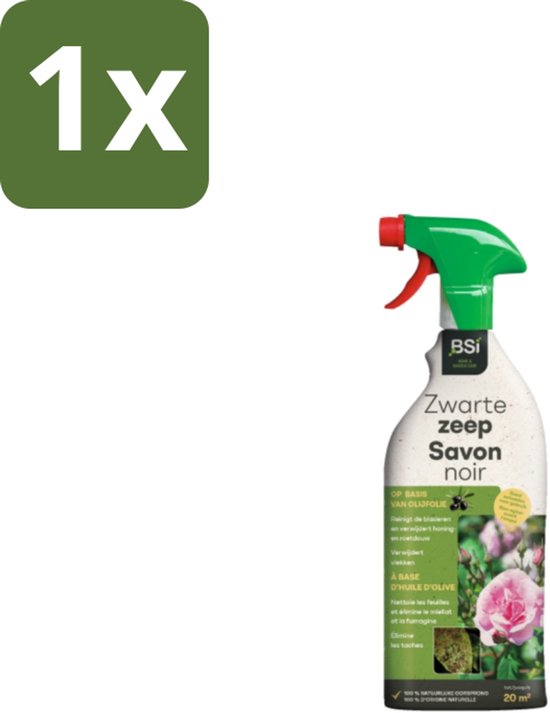 1 x BSI – Zwarte Zeep RTU – Traditionele Tuinzeep – 800 ml - Zwarte Zeep Planten - Bladeren Reinigen Honingdauw - Roetdauw Verwijderen - Biologische Bladreiniger van Merkloos	