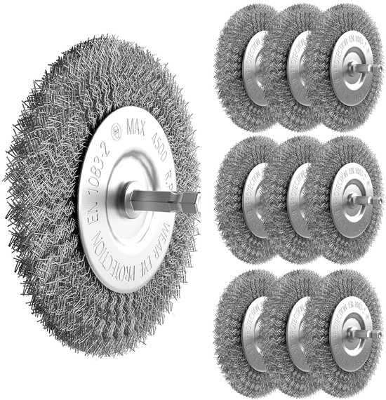 10-delige Set Voegenborstels voor Elektrische Voegenreiniger - Metaal & Draadborstels van Merkloos	