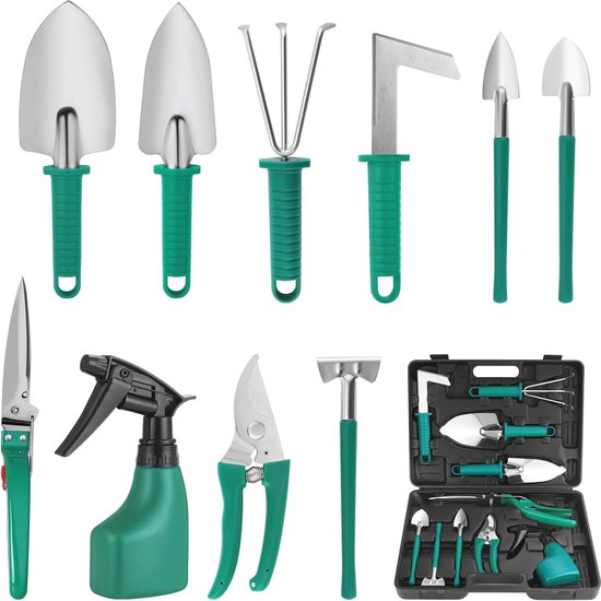 10-delige tuingereedschapsset met uitgebreide accessoires voor tuinonderhoud van Merkloos	