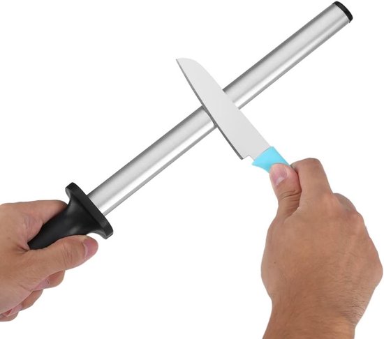 10 inch diamond sharpening rod sharpening steel professional extra fine oval knife sharpener steel bar kitchen diamond coated sharpening steel for chefs sharpening butcher knives kitchen knives van Merkloos	