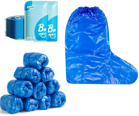 10 Pairs Disposable Shoe Covers - Blue Rubber Overshoes - Waterdichte Regen Schoenhoezen voor Mannen en Vrouwen (50cm) van Alltops