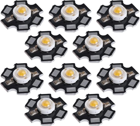 10 Stks Ultra Heldere LED Chips - 3 V DIY Licht Kralen voor Plafondlamp - Downlight - Zaklamp - Tafellamp (Warm licht 1W) van WEKONFERRY