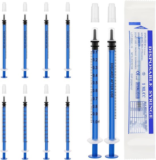 10 Stuks 1.0ml Colostrum Plastic Spuit zonder Naald, Herbruikbare Spuit voor Laboratoria, Irrigatie en Filtratie, Ideaal voor Wetenschappelijk Gebruik