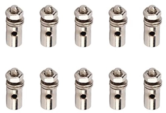 10 Stuks 1.3mm Duwstang Connectors voor Servo's - Verstelbare RVS Duwstang Arm van Velleman