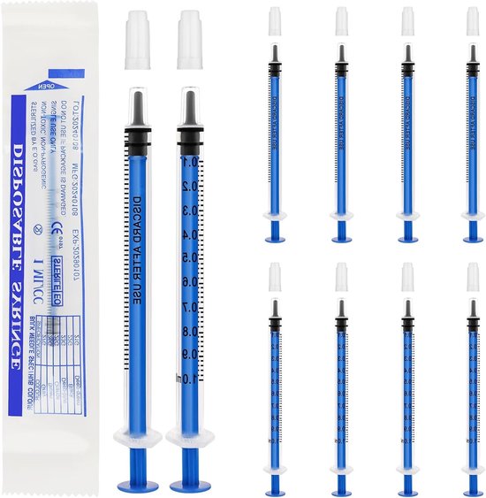 10 Stuks 1ml Colostrum Plastic Spuit Zonder Naald, Herbruikbare Vloeistof Spuit voor Laboratoria, Irrigatie en Filtratie, Ideaal voor Wetenschappelijk Gebruik