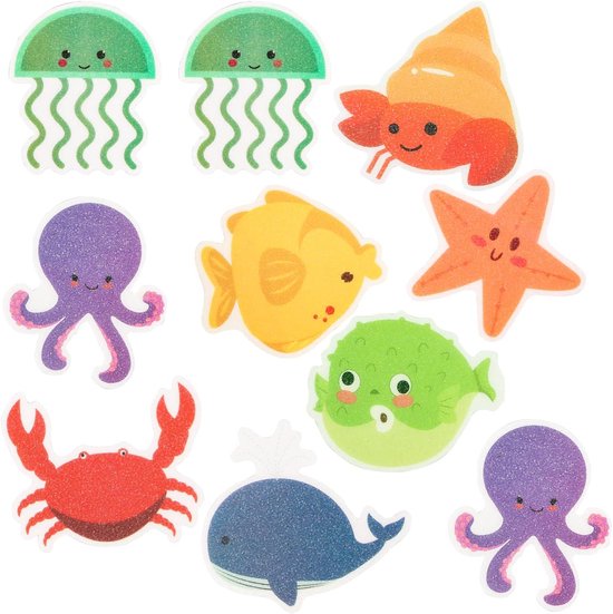 10 stuks antislip douchestickers - kinderen antislip badstickers - zelfklevende anti-slip pads douche voor badkuip en badkamervloer van Merkloos	