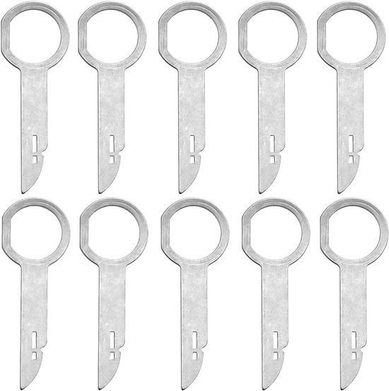 10 Stuks Autoradio Removal Tool Key - DIN Release Keys met Easy Grip Handgrepen - Radio Stereo Verwijder Tools Kit voor Auto en Accessoires van Merkloos	