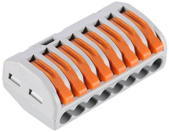 10 stuks elektrische connector, 222-418 elektrische aansluitingen, aansluitklemmen met 8 bedieningshendels van WAGO