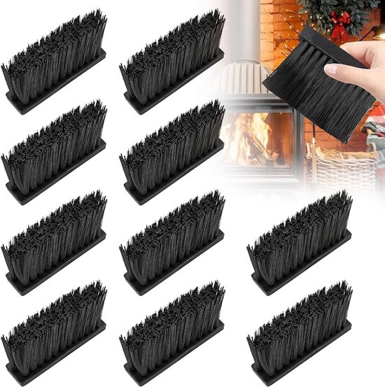 10 stuks haardborstels, open haardborstel, reserveborstelkop voor haardbestek, haardbezem, vervanging haardgereedschap, reserveborstelkop voor schoorsteenreiniging