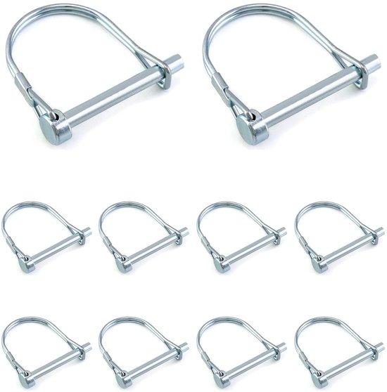 10 Stuks Linchpins van Koolstofstaal, Ronde Bevestigingspennen voor Tuin en Boerderij - 6 x 50mm, Duurzaam en Betrouwbaar
