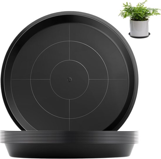 10 stuks ronde onderzetters voor bloempotten 12 cm kunststof plantenonderzetters plantenpot onderzetters potonderzetters planten zwart onderbord bloempot voor binnen- en buitenplanten