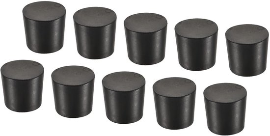 10 stuks rubberen stoppen - taps toelopende pluggen met hoge temperatuurbestendigheid - Beschermgat - ideaal voor laboratoriumindustrie (zwart, 26 mm tot 31 mm) van Merkloos	