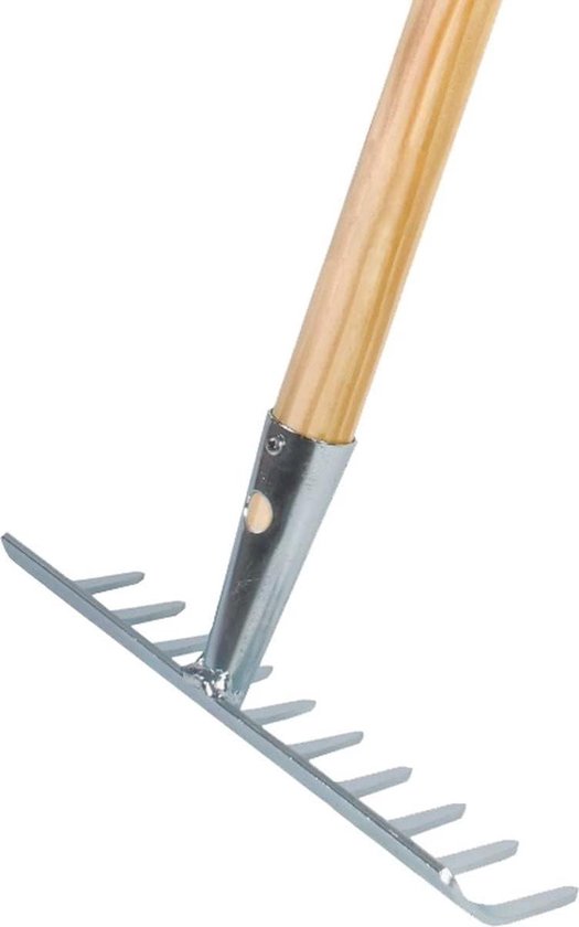 10-tands verzinkte tuinhark - harken, bladharken, bodembewerkers - onkruidverwijderaar - tuinartikelen - incl. 160cm steel van Merkloos	