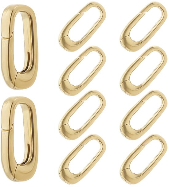 10 x messing veerring ovale veerring van sterling metaal voor het maken van sieraden tassen sleutelhangers 13 x 7 x 3 mm