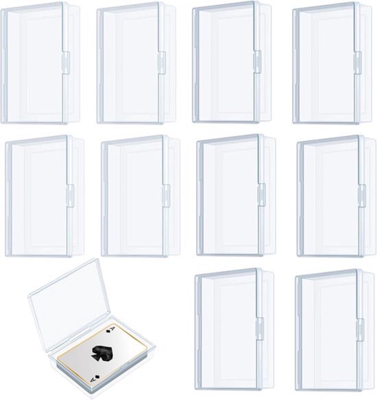 10 x Speelkaartdozen - Transparante Plastic Dozen met Deksel - Geschikt voor Kleine Items en Creatieve Projecten