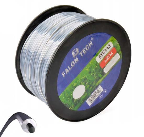 100 m / rol / 2,4 mm snijdraad met harde kern voor Fuxtec, Einhell en Stihl-grasmaaiers en bosmaaiers