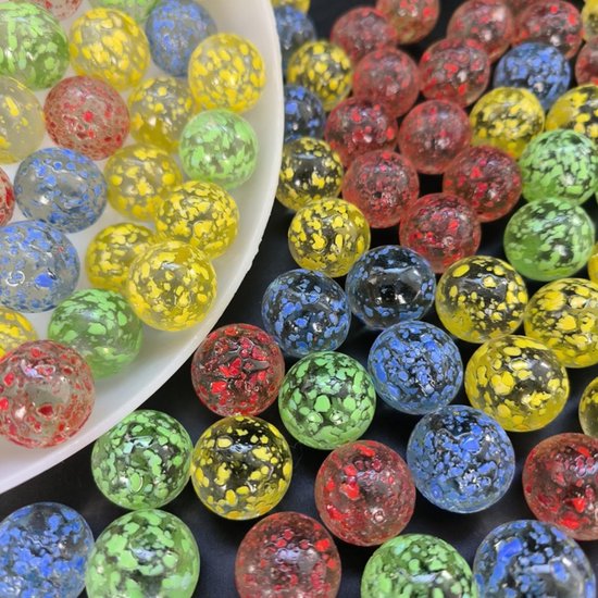 100 Pcs Glazen Kleurige Solid Ks - Transparante Handgemaakte Glazen Ks - KGames voor Kinderen - Voor Aquariums - Arcade en Tafelspellen - Sport Speelgoed van Merkloos	