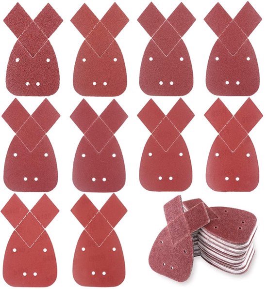100 stuks driehoekig muis-detail-schuurpapier - Assortiment 40/60/80/100/120/180/240/320/400/800 korrels met 2 extra tips voor Black en Decker detail-palm-schuurmachine