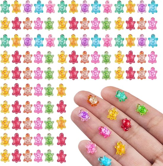 100 stuks Gloeiende Schildpadden Mini Figuren - Hars Poppenhuis Miniaturen voor Sprookjestuin van Pietyu