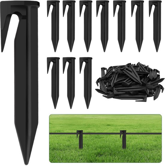 100 stuks haringen voor robotmaaier, begrenzingskabel, grondhaken voor bevestiging robotmaaier, begrenzingsdraad, compatibel met Bosch, Gardena, Husqvarna, Worx, Yard Force van EMAGA