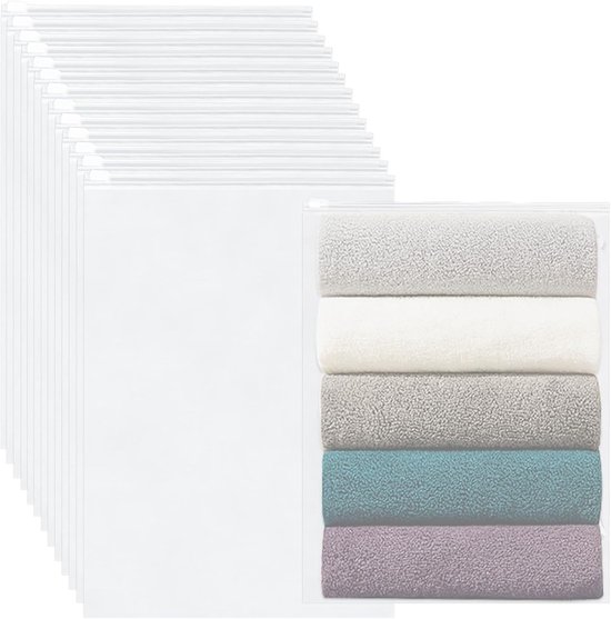 100 stuks herbruikbare ritszakken - 28 x 20 cm - matte rits - waterdichte ziplock-zakken voor ondergoed - handdoek - cosmetica van Merkloos	