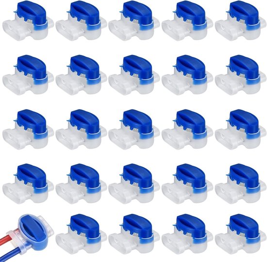 100 stuks kabelconnectoren voor robotmaaier, grasmaaier, kabelconnectoren, 314 waterdichte kabelklemmen voor begrenzingsdraden, reparatiesets, krimpconnectoren voor kabeluiteinden. van Merkloos	