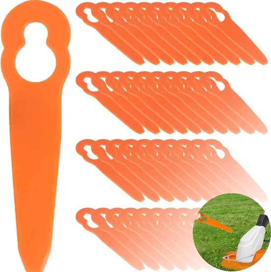 100 Stuks - Plastic Reservemessen - Kunststof Messen - Maaiaccessoires - Gazontrimmer - Geschikt voor STIHL Polycut - LOUZIR van LOUZIR