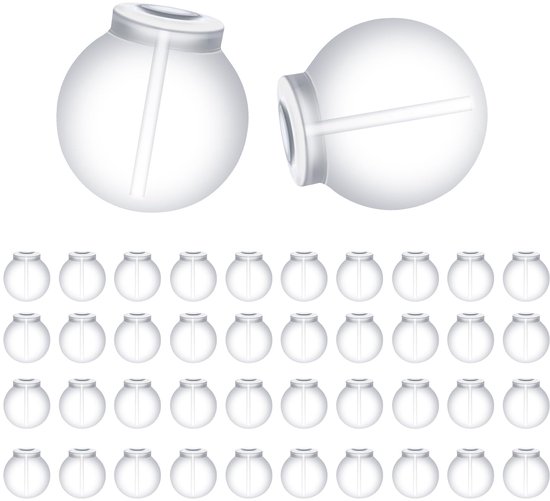 100 stuks rubberen oorbelachterkanten, rubber, comfortabel, ondoordringbaar, zacht, veilige achterkanten, doorzichtig, antislip, oorbelstoppers, veilige pasvorm voor oorbellen, hoepels en piercings van Merkloos	