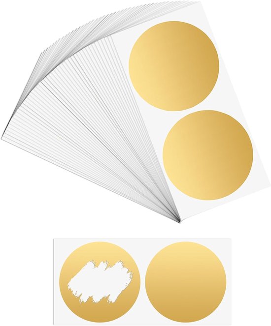 100 Stuks Scratch Stickers - Creatieve Scratch Cards Stickers - Ronde Zelfklevende Scratch Cards - Scratch Labels voor DIY Beloningslotto Kaarten Maken - Scrapbooking - Postkaarten - Wenskaarten - Goud van Kazooalex