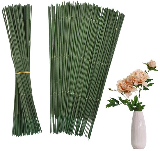 100 Stuks Stem Wire Donkergroen - Trouwen Decoratie - Ambachtelijke Bloemen - 18 cm Flexibele Bloem Draad voor Bloem Arrangements Bundels van Merkloos	