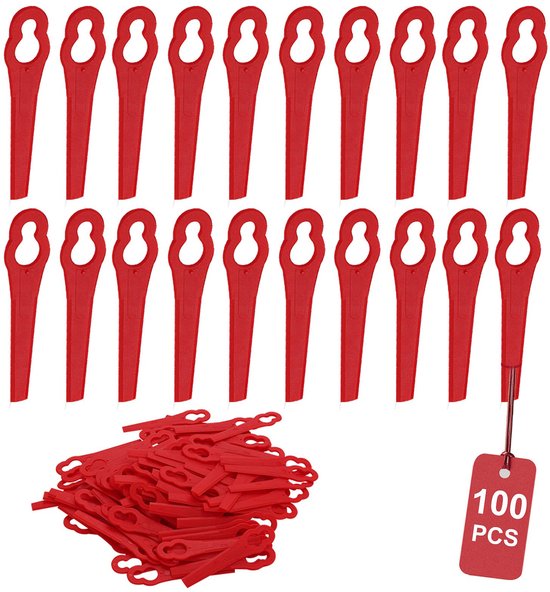 100 stuks Vervangende messenset - Geschikt voor bosch art23 - st 04 - st 05 strimmer - Grastrimmermessen - Grasmaaier Kunststof Messen - Vervangende messen van kunststof - Accessoires voor grastrimmers van Merkloos	