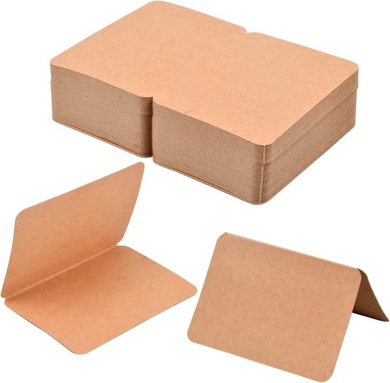 100 Vellen Vouwkaarten - Lege Vouwkaarten 10 x 14 cm - Vouwkaarten 300 g/m² met Afgeronde Hoeken - Creatieve Knutselprojecten, DIY Geschenken, Wenskaarten, Tafelkaarten voor Kerstmis, Verjaardag, Uitnodigingen van Merkloos	