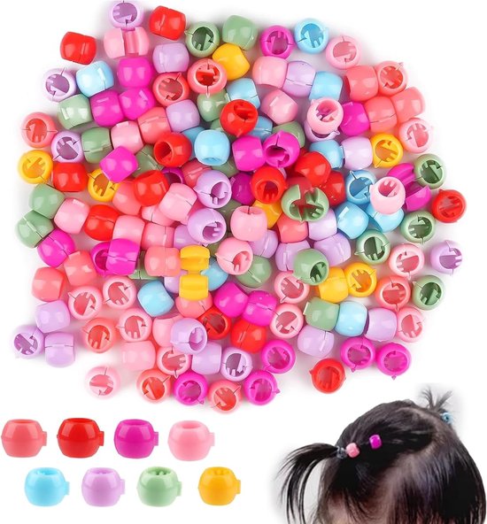 100pcs Haarclips - Mini Kralen - Kinder Haarclips - Kleurrijke Plastic Haarclips - Ronde Haarclips - Regenboog Clips - Mini Haar Kralen - Haar Kralen voor Clips voor Kinderen van MaxxTools